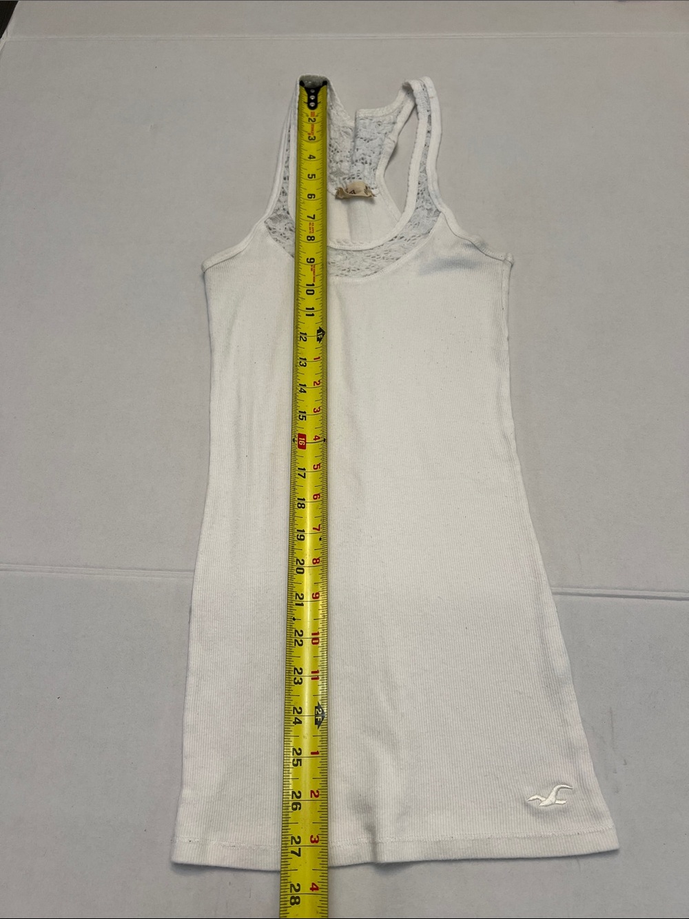 Hollister Y2K white Lace Trim Racerback Cami Tank Top Bella Swan Coquette size M - Picture 8 of 10